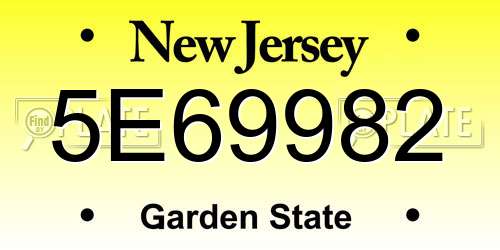 5E69982 New Jersey License Plate