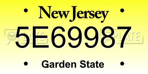 5E69987 New Jersey License Plate