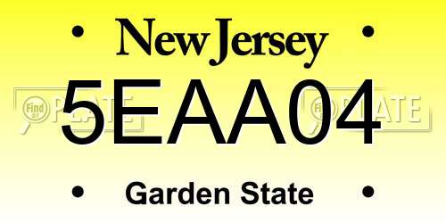5EAA04 New Jersey License Plate