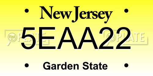 5EAA22 New Jersey License Plate
