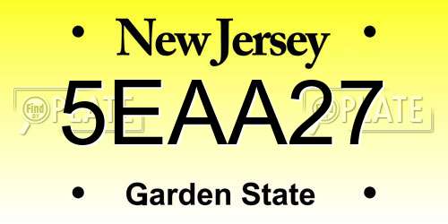 5EAA27 New Jersey License Plate