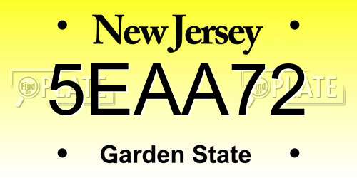 5EAA72 New Jersey License Plate