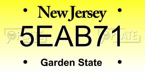 5EAB71 New Jersey License Plate