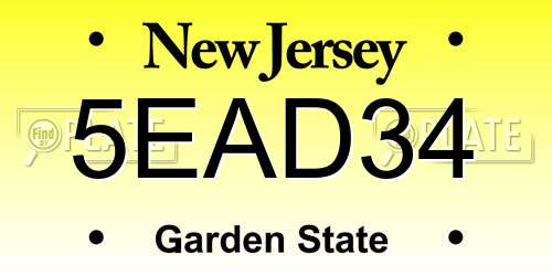 5EAD34 New Jersey License Plate