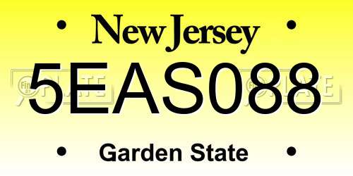 5EAS088 New Jersey License Plate