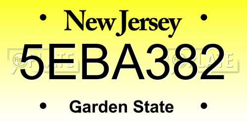 5EBA382 New Jersey License Plate