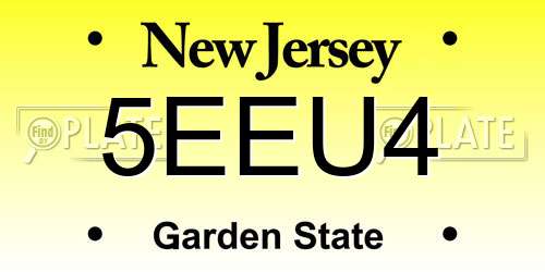 5EEU4 New Jersey License Plate