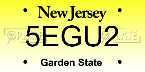 5EGU2 New Jersey License Plate
