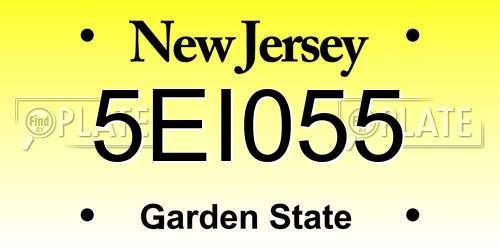 5EI055 New Jersey License Plate