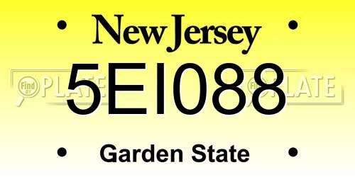 5EI088 New Jersey License Plate