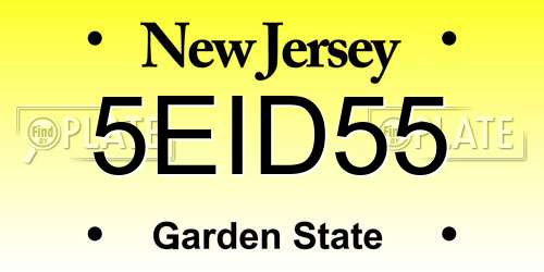 5EID55 New Jersey License Plate