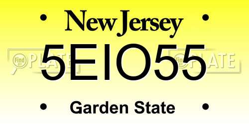 5EIO55 New Jersey License Plate