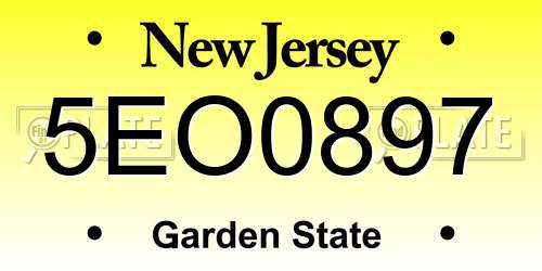 5EO0897 New Jersey License Plate