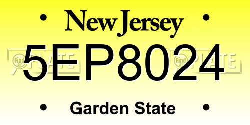 5EP8024 New Jersey License Plate
