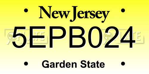 5EPB024 New Jersey License Plate