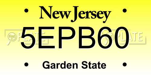 5EPB60 New Jersey License Plate