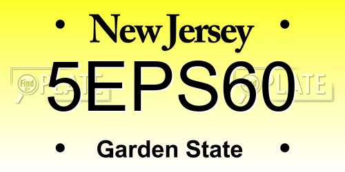 5EPS60 New Jersey License Plate