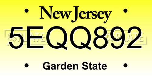 5EQQ892 New Jersey License Plate