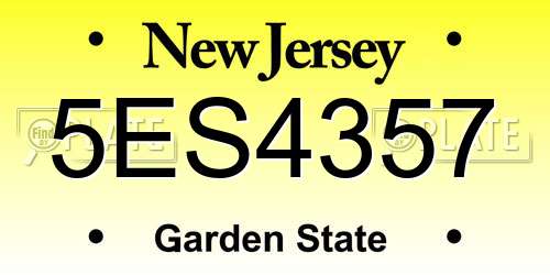 5ES4357 New Jersey License Plate