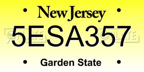 5ESA357 New Jersey License Plate