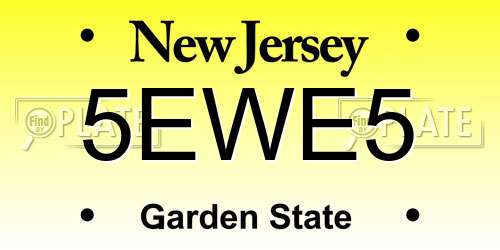 5EWE5 New Jersey License Plate