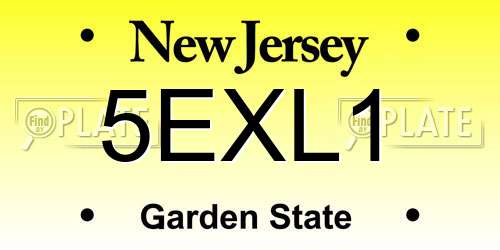 5EXL1 New Jersey License Plate