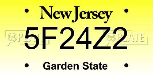 5F24Z2 New Jersey License Plate