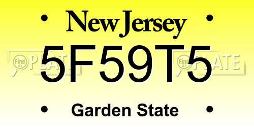 5F59T5 New Jersey License Plate