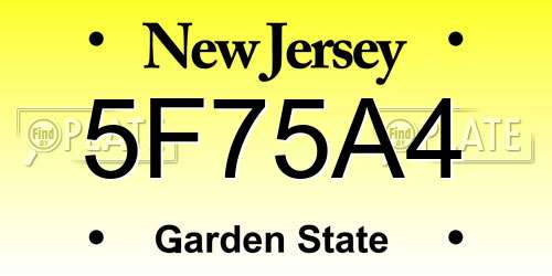 5F75A4 New Jersey License Plate