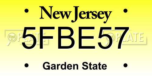 5FBE57 New Jersey License Plate