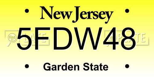 5FDW48 New Jersey License Plate