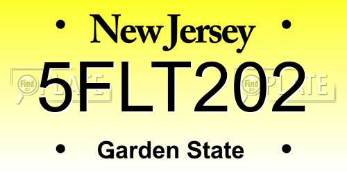 5FLT202 New Jersey License Plate