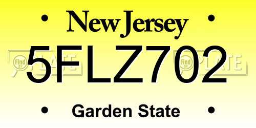 5FLZ702 New Jersey License Plate
