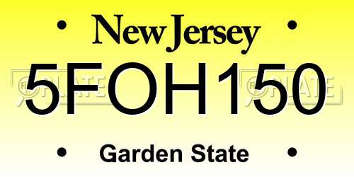 5FOH150 New Jersey License Plate