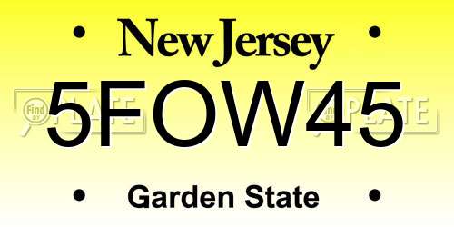 5FOW45 New Jersey License Plate
