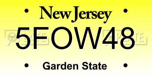 5FOW48 New Jersey License Plate