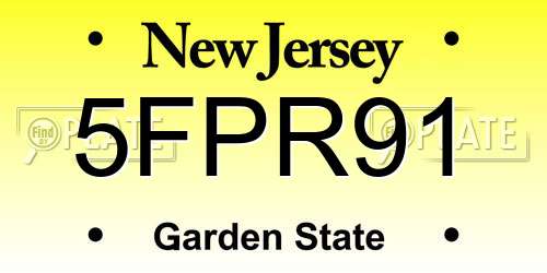 5FPR91 New Jersey License Plate