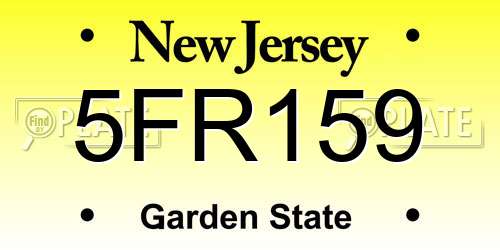 5FR159 New Jersey License Plate