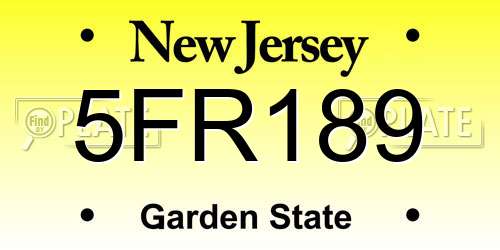 5FR189 New Jersey License Plate