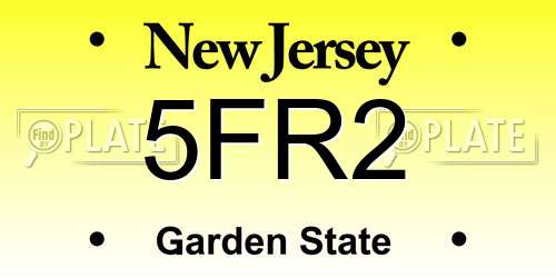 5FR2 New Jersey License Plate