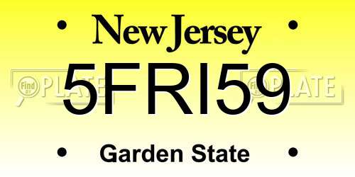 5FRI59 New Jersey License Plate