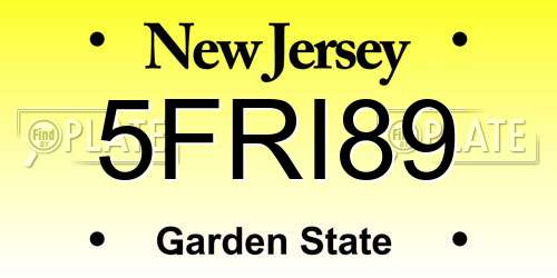 5FRI89 New Jersey License Plate