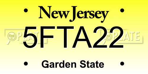 5FTA22 New Jersey License Plate