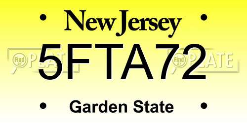 5FTA72 New Jersey License Plate