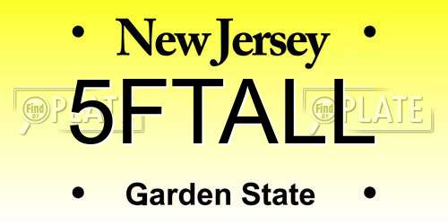 5FTALL New Jersey License Plate