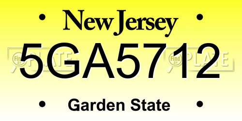 5GA5712 New Jersey License Plate