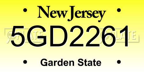 5GD2261 New Jersey License Plate