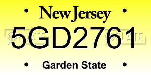 5GD2761 New Jersey License Plate