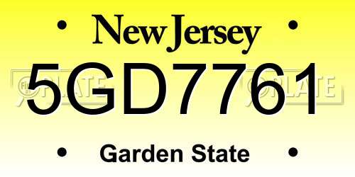 5GD7761 New Jersey License Plate