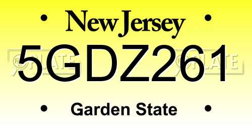 5GDZ261 New Jersey License Plate